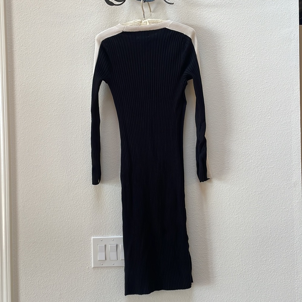 Target Future Collective Women’s Side Button Knit Dress, Black/White - Picture 7 of 8